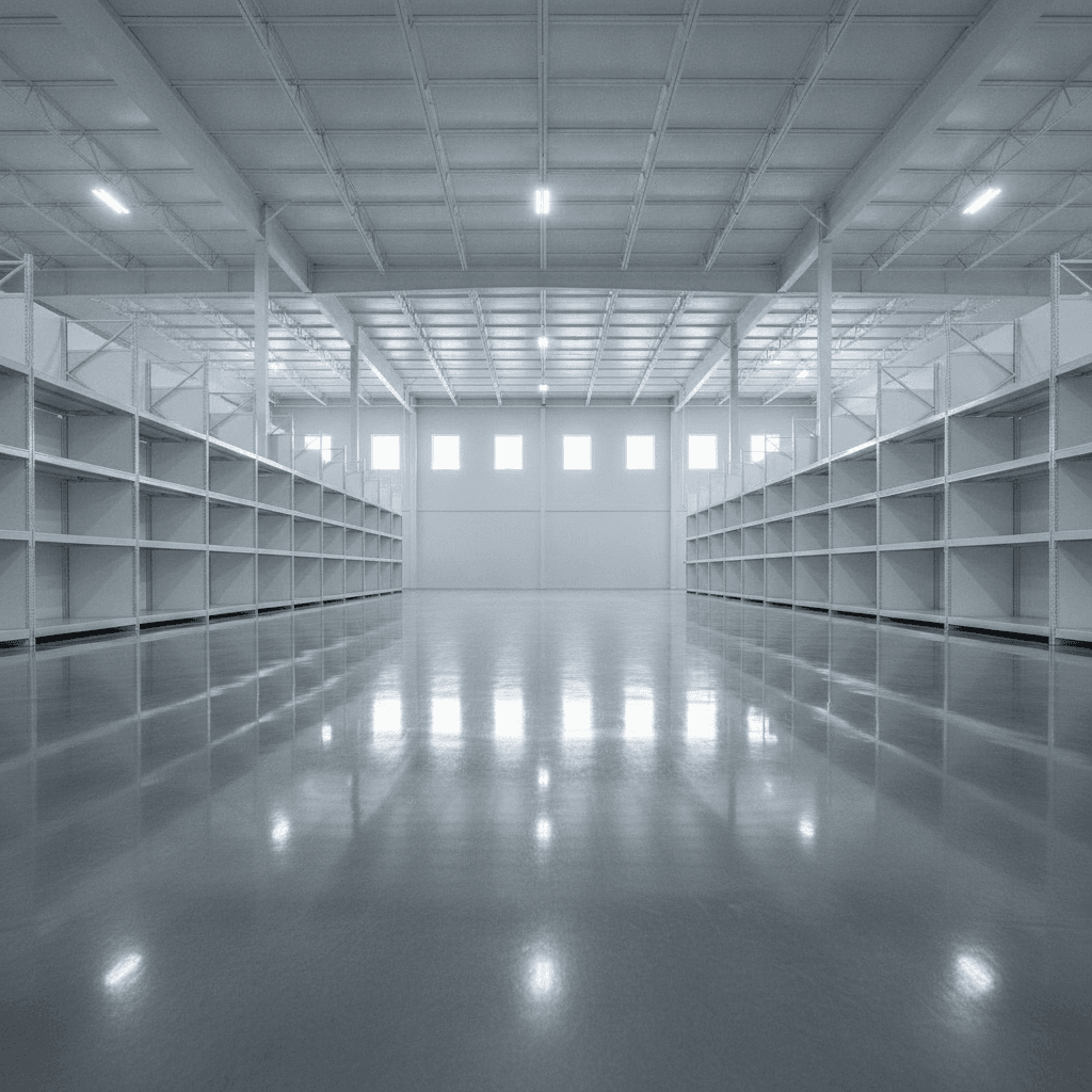 Polished commercial epoxy floor in a Des Moines metro facility